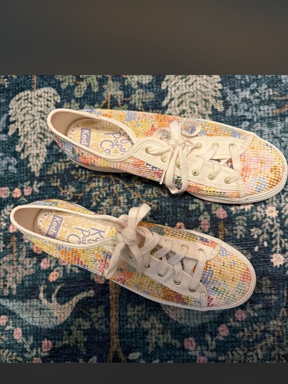 Keds Women's Multicolor Canvas Lace-Up Sneakers with Cream Laces